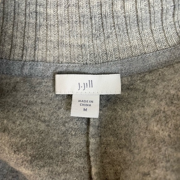 J Jill Merino Wool Gray Button-Up Long Line Cardigan - Picture 10 of 14